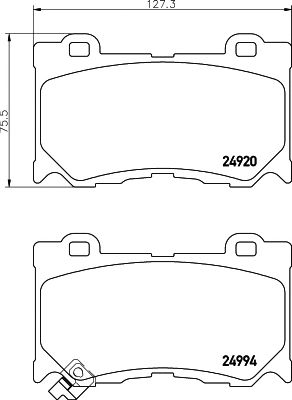 HELLA PAGID 8db355015411 -  Комплект тормозных колодок, дисковый тормоз